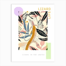 Lizard In The Leaves Modern Abstract Illustration 2 Poster Art Print