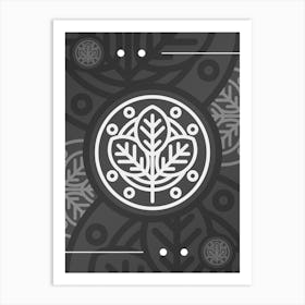 Abstract Geometric Glyph Array in White and Gray n.0025 Art Print