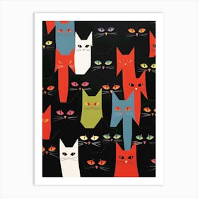 cats pattern Art Print