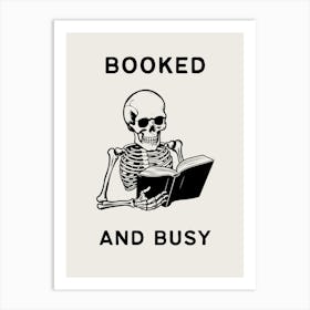 Booked and Busy | Vintage Retro Reading Bookish 3 Art Print