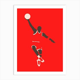 Basketball Player In The Air 1 Art Print