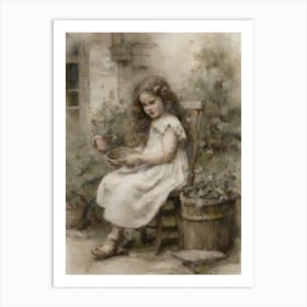 Little Girl In Garden Art Print