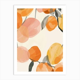 Apricot Close Up Illustration 1 Art Print