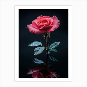 Rose In The Rain 5 Art Print