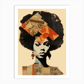 Afro Collage Portrait 18 Art Print