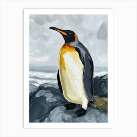 King Penguin Volunteer Point Colour Block Painting 3 Art Print