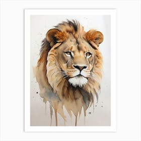 Lion Watercolor Painting 5 Art Print