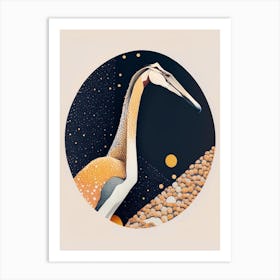 Gallimimus Terrazzo Style Dinosaur Art Print