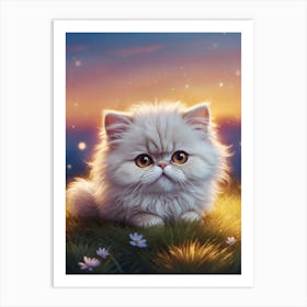 Cute Kitten In The Grass Art Print