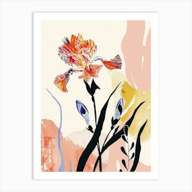 Colourful Flower Illustration Carnation 4 Art Print