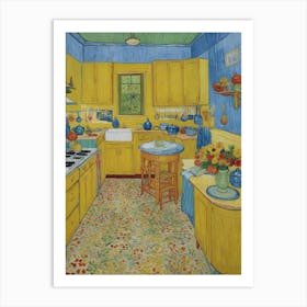 Retro Kitchen Cabinets and Appliances from the 1950s Art Print