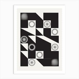 Squares And Triangles In Black Art Print