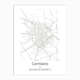 Carmiano,Italy Minimalist Map Poster