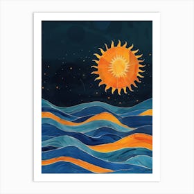 Sun Over The Ocean 1 Art Print