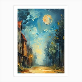 Moonlight Street Art Print