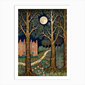 William Morris Moonlight In The Woods 114 Art Print