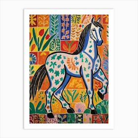 Horse In A Field Style Henri Matisse Art Print