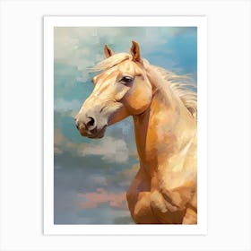 Horse Painting With Clouds Art Print