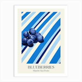 Marche Aux Fruits Blueberries Fruit Summer Illustration 3 Art Print