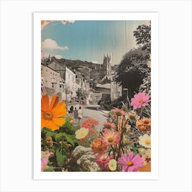 Devon   Floral Retro Collage Style 4 Art Print