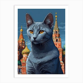 Cat In Moscow Art Print