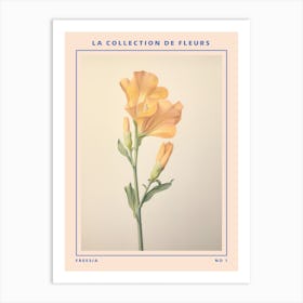 Freesia French Flower Botanical Poster Art Print