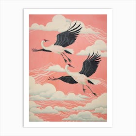 Vintage Japanese Inspired Bird Print Emu 3 Art Print