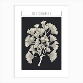 Ginkgo Tree Minimalistic Drawing 1 Poster Art Print