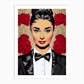 Audrey Hepburn Illustration Movies Art Print