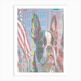 Boston Terrier Calendar 2025-2026 1 Art Print