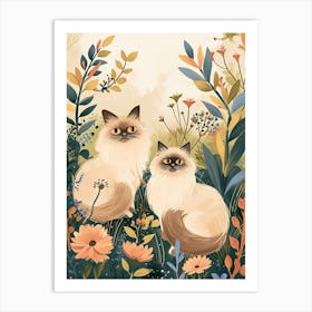 Himalayan Cat Storybook Illustration 1 Art Print