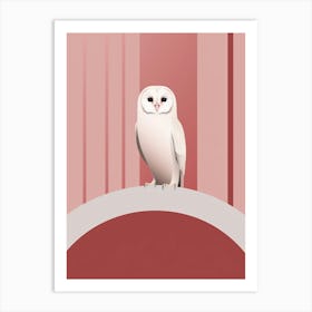 Minimalist Barn Owl 4 Illustration Art Print