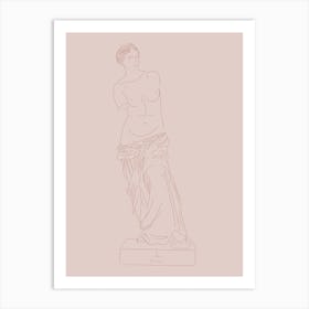 Venus de Milo Line Drawing - Neutral Art Print