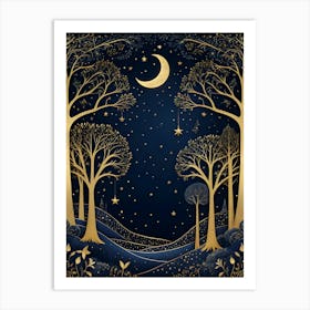 Night In The Forest Art Print