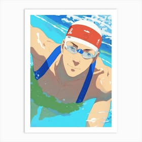 Swimming In The Pool Art Print