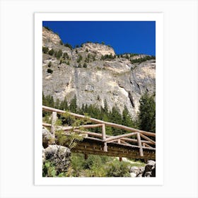 Wooden Bridge In The Mountains Art Print