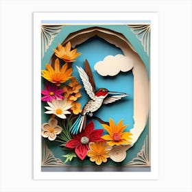 "Paper" Hummingbirds - Reimagined 8 Art Print