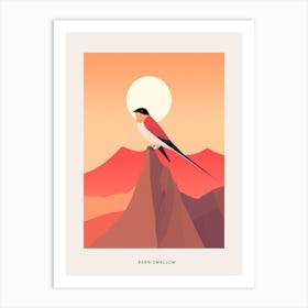 Minimalist Barn Swallow 2 Bird Poster Art Print