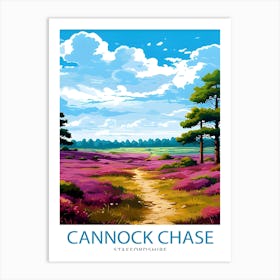 Cannock Chase Aonb Print Staffordshire Nature Reserve Art Cannock Chase Poster English Woodland Wall Decor Uk Wildlife Area Illustration 2 Art Print