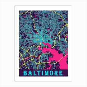 Baltimore Map Poster 1 Art Print