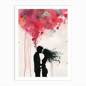 Couple Kissing, Valentine's Day Art Print