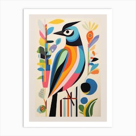 Colourful Scandi Bird Lapwing 1 Art Print