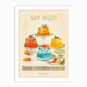 Fruity Jelly Vintage Cookbook Illustration Poster Art Print