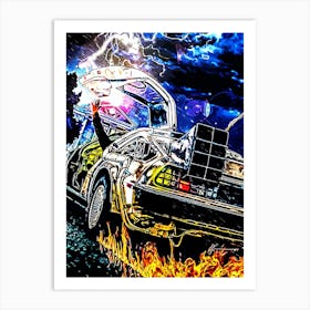 Back To The Future Car Art Print