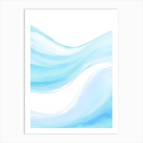 Blue Ocean Wave Watercolor Vertical Composition 138 Art Print