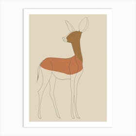 Antelope - Boho, Line Art 7 Art Print