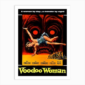 Horror Movie Poster, Voodoo Woman Art Print