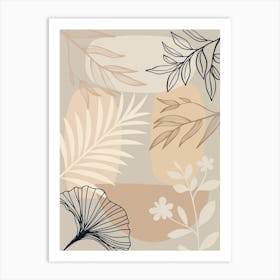 Abstract Leaves And Flowers Art Print