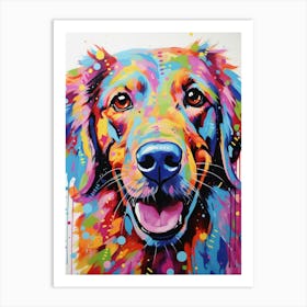 Golden Retriever Pop Art Paint 2 Art Print