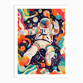 Matisse Inspired, Astronaut In Space, Fauvism Style Art Print